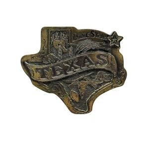 The Great American Buckle Co. Texas State Shape Eagle State Souvenir Belt Buckle